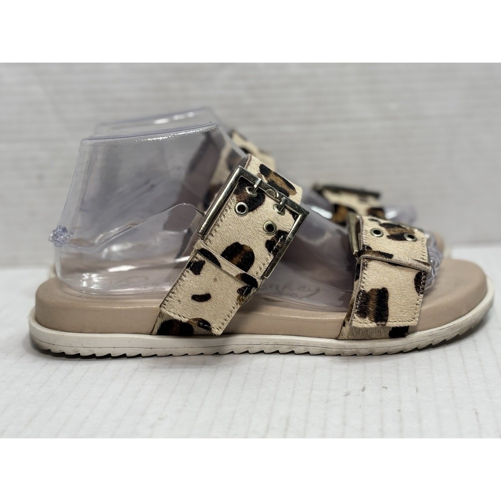 Naughty Monkey Hey Pony Leopard Haircalf Slide‎ Sandals Womens 8.5